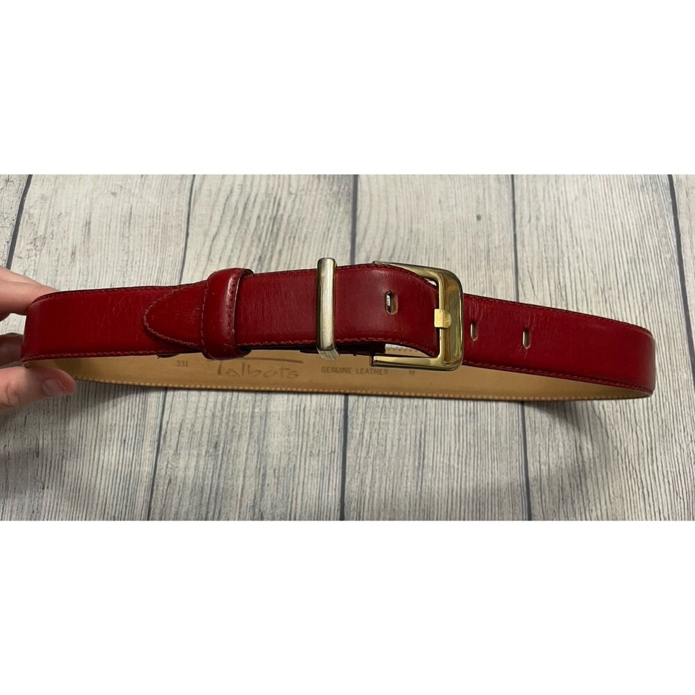 Vintage Vtg Red Talbots Leather Women’s Belt, Size Medium